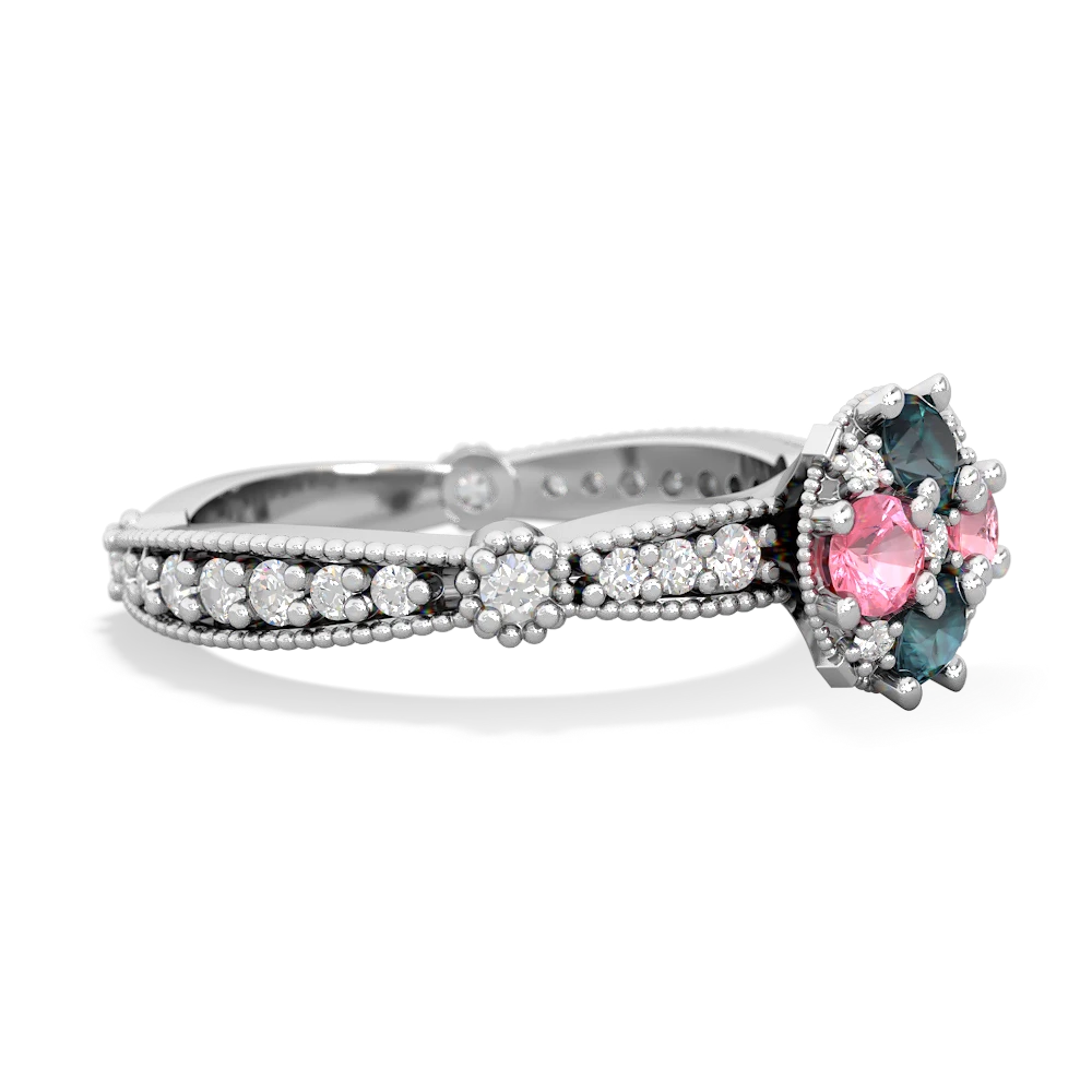 Alexandrite Sparkling Tiara Cluster 14K White Gold ring R26293RD