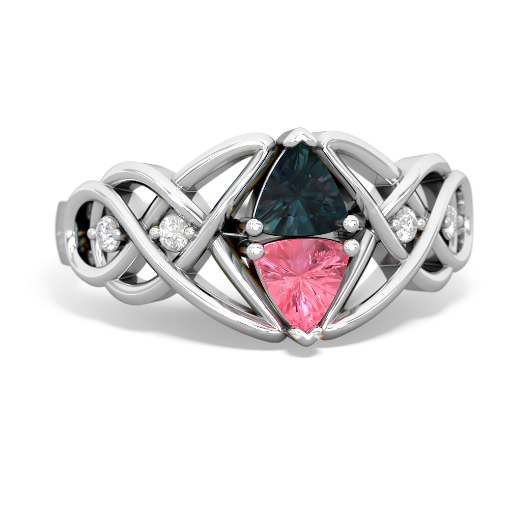 Alexandrite Keepsake Celtic Knot 14K White Gold ring R5300