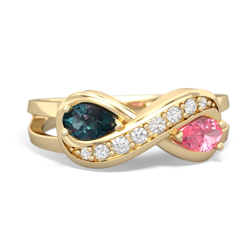 Alexandrite Diamond Infinity 14K Yellow Gold ring R5390