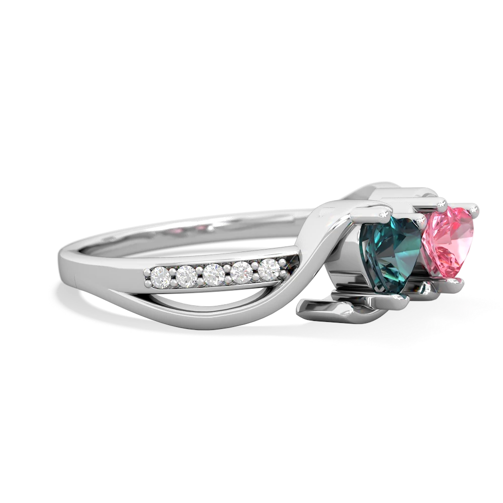 Alexandrite Side By Side 14K White Gold ring R3090