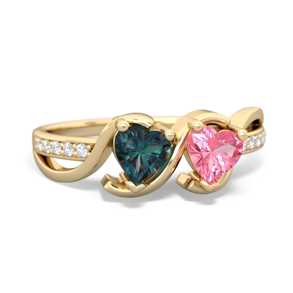 Alexandrite Side By Side 14K Yellow Gold ring R3090