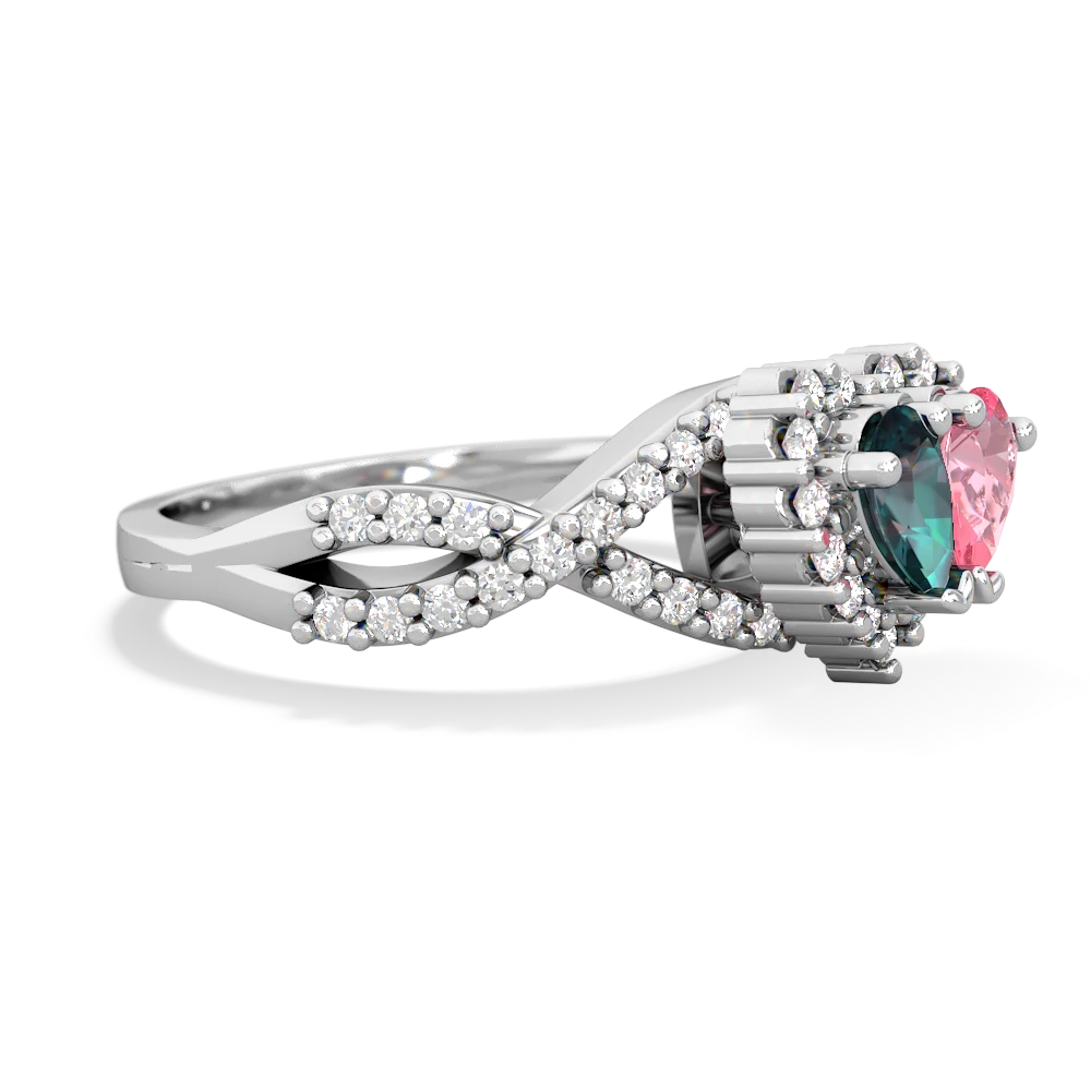 Alexandrite Diamond Twist 'One Heart' 14K White Gold ring R2640HRT