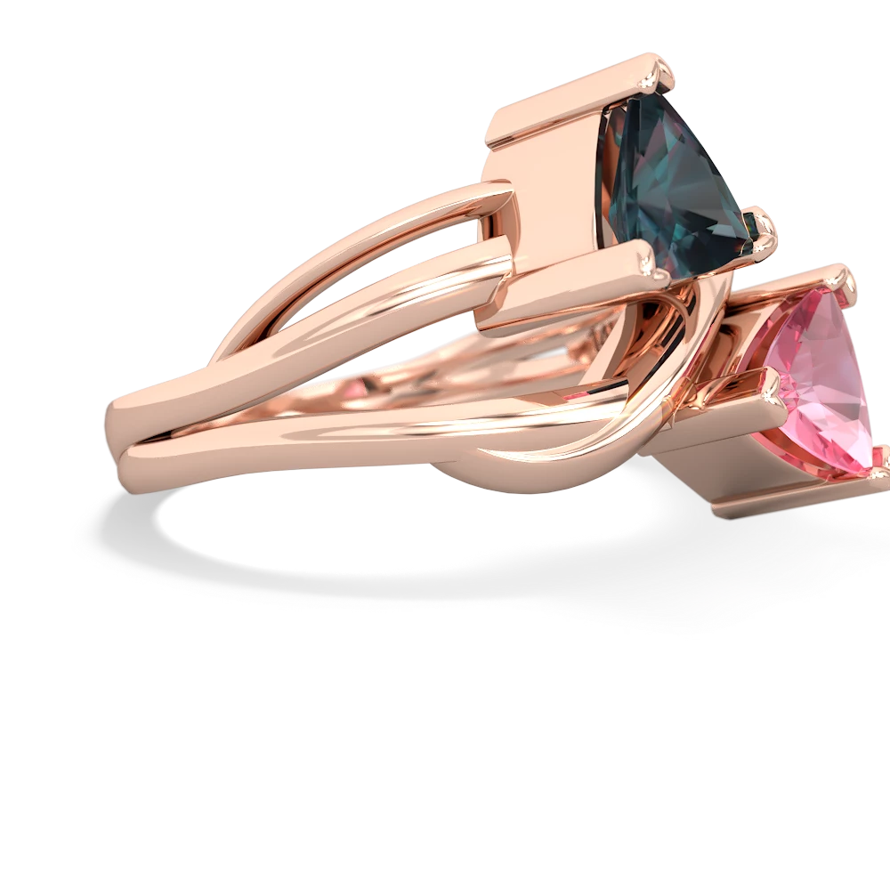 Alexandrite Split Band Swirl 14K Rose Gold ring R2341