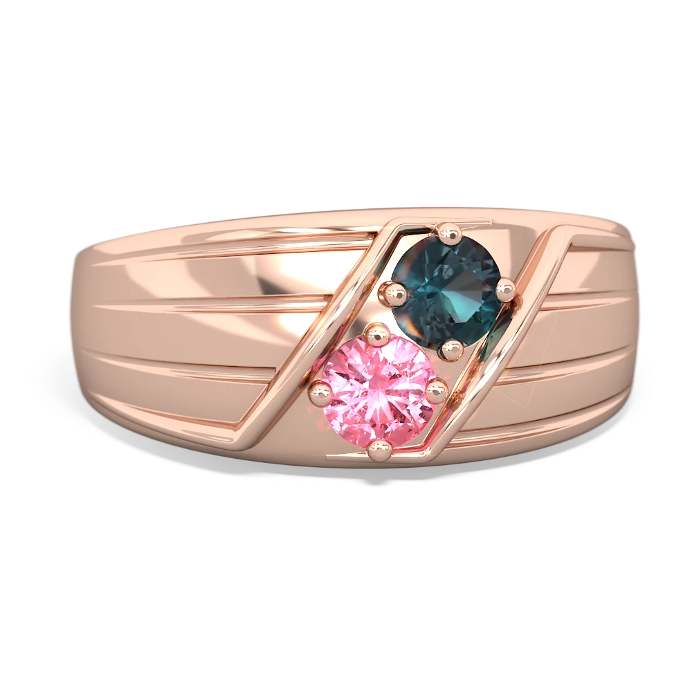 Alexandrite Men's Streamline 14K Rose Gold ring R0460