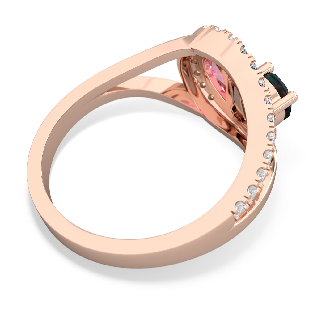 Alexandrite Nestled Heart Keepsake 14K Rose Gold ring R5650