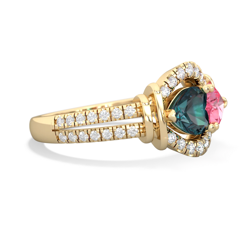 Alexandrite Art-Deco Keepsake 14K Yellow Gold ring R5630