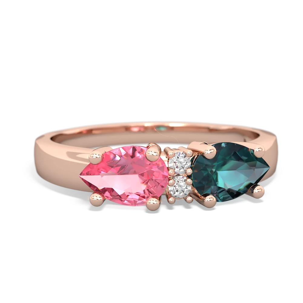 Alexandrite Pear Bowtie 14K Rose Gold ring R0865