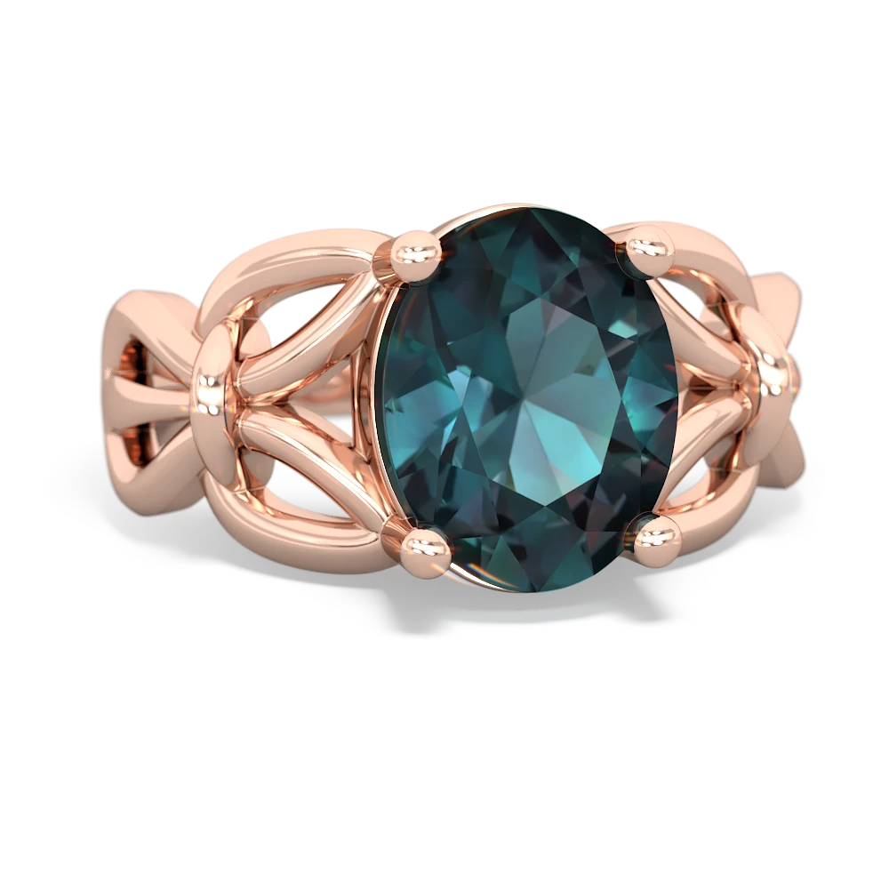 Alexandrite Celtic Knot Cocktail 14K Rose Gold ring R2377