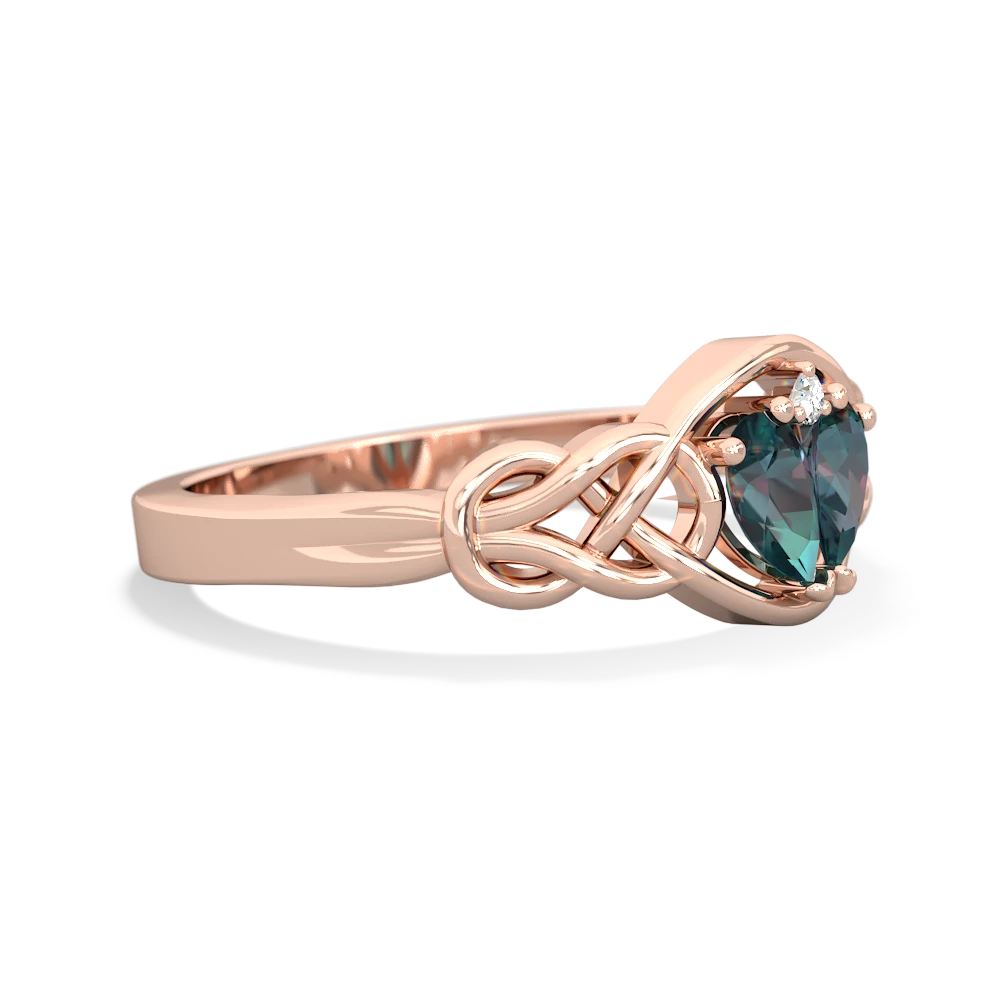 Alexandrite Celtic Love Knot 14K Rose Gold ring R5420