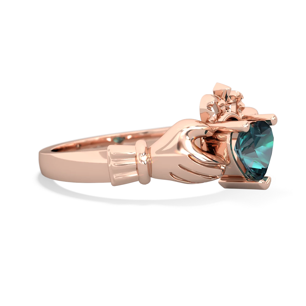 Alexandrite Claddagh 14K Rose Gold ring R2370