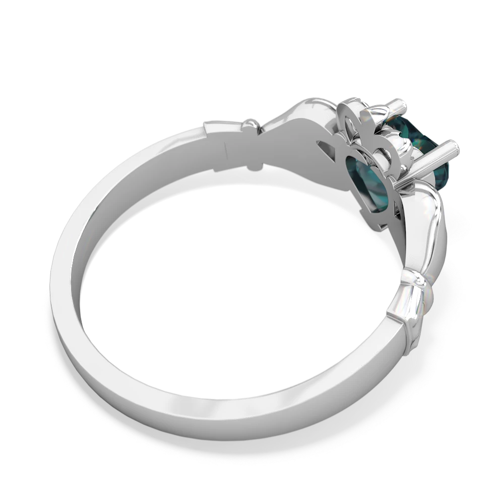 Alexandrite Claddagh 14K White Gold ring R2370