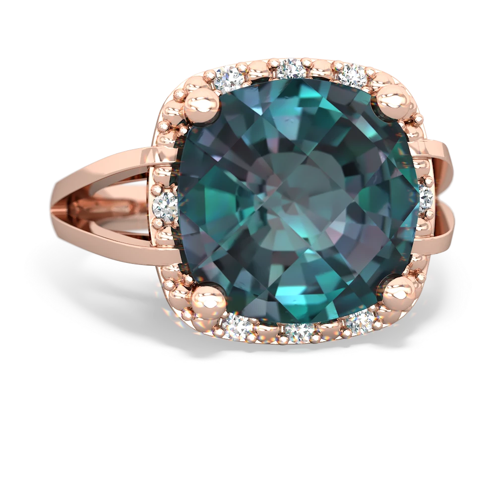 Alexandrite Art Deco Cocktail 14K Rose Gold ring R2498