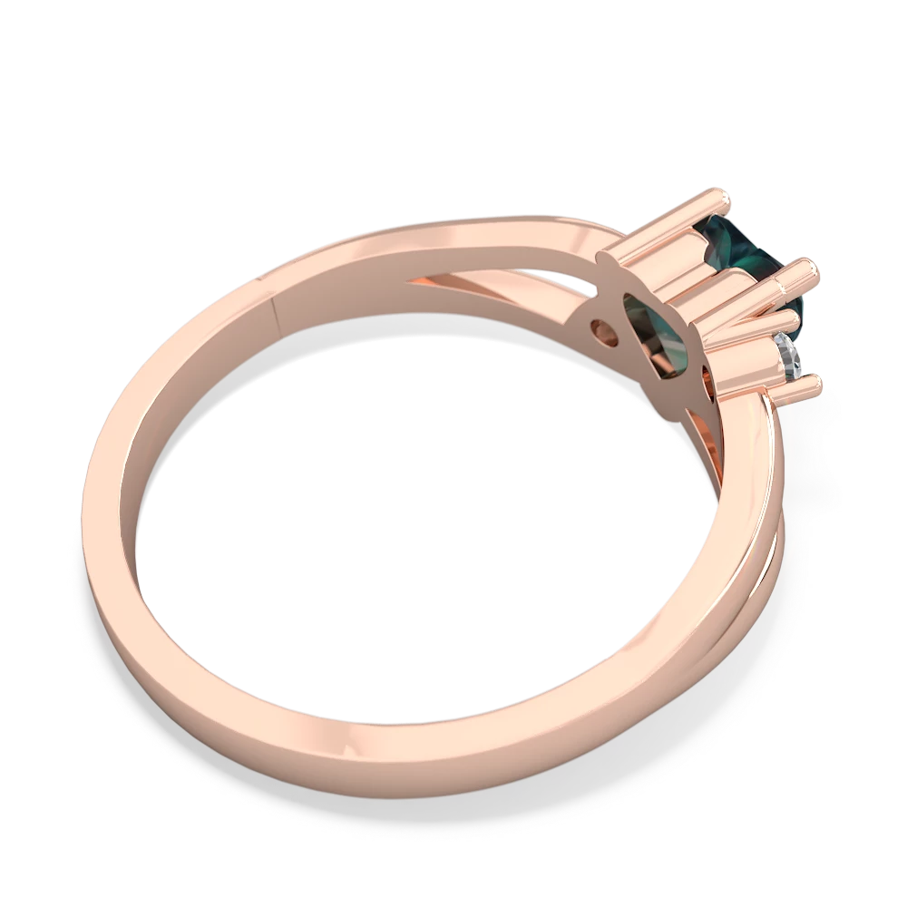 Alexandrite Split Band Swirl 14K Rose Gold ring R2130