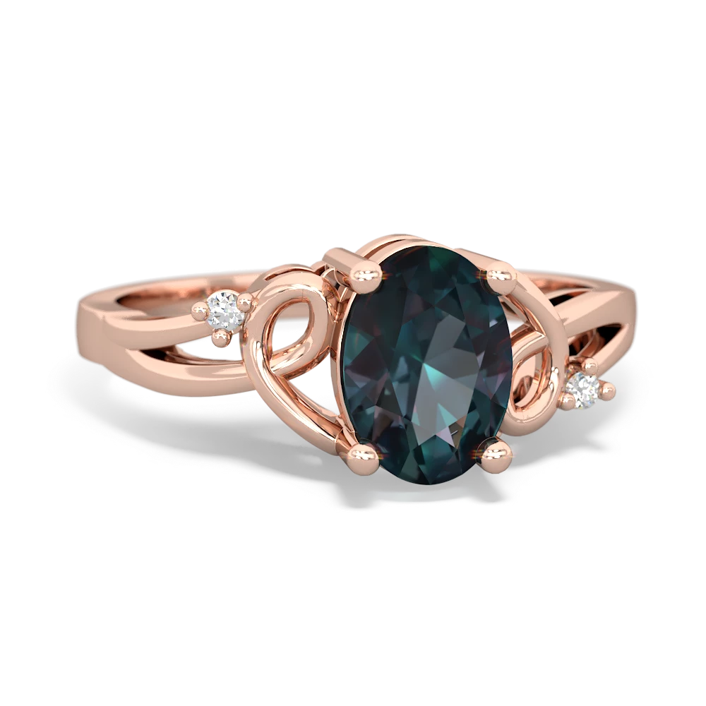 Alexandrite Swirls 14K Rose Gold ring R2347