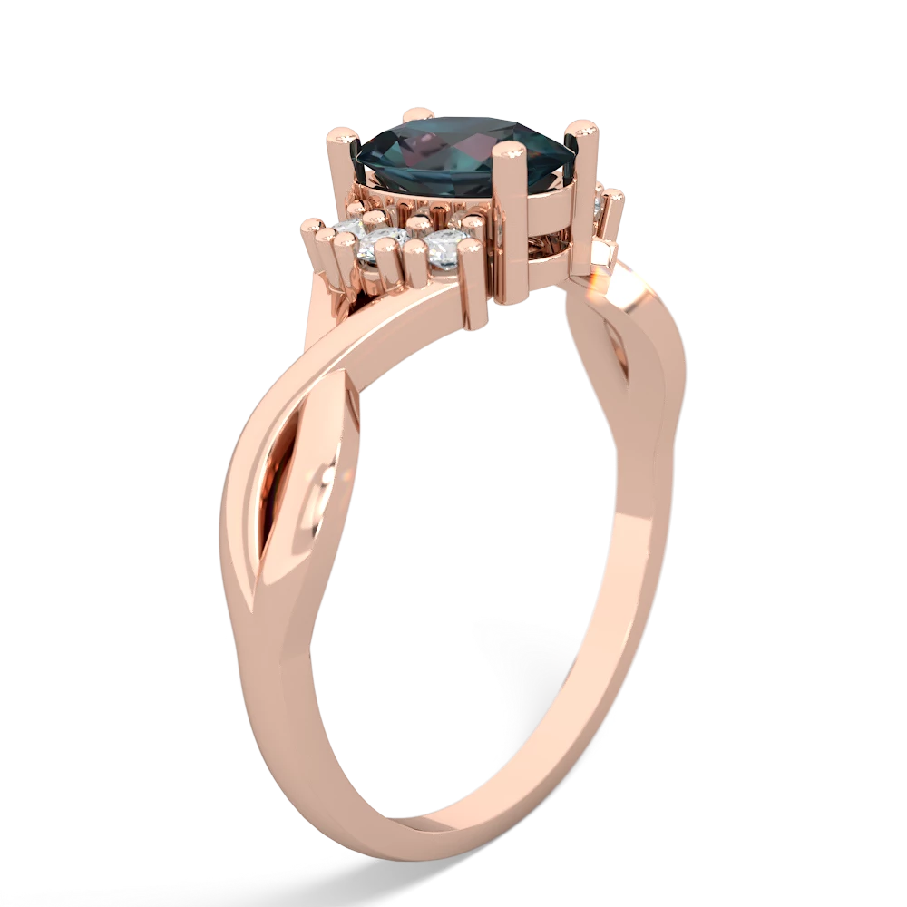 Alexandrite Victorian Twist 14K Rose Gold ring R2497