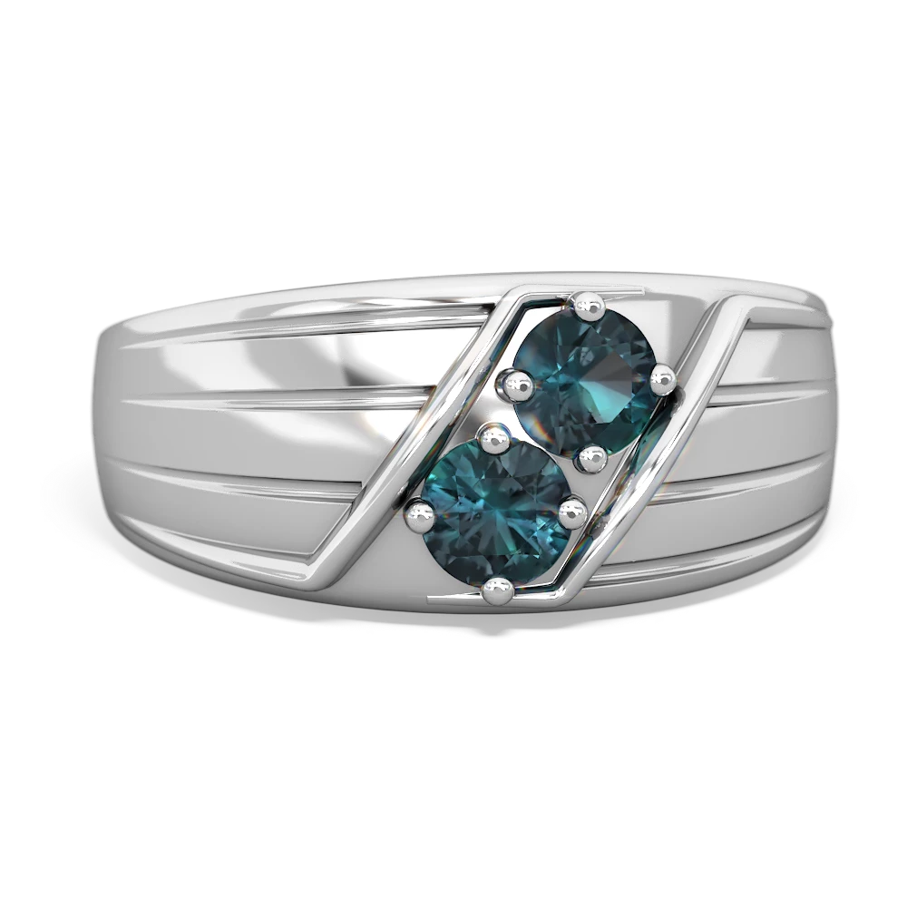 alexandrite mens ring 0460r white gold