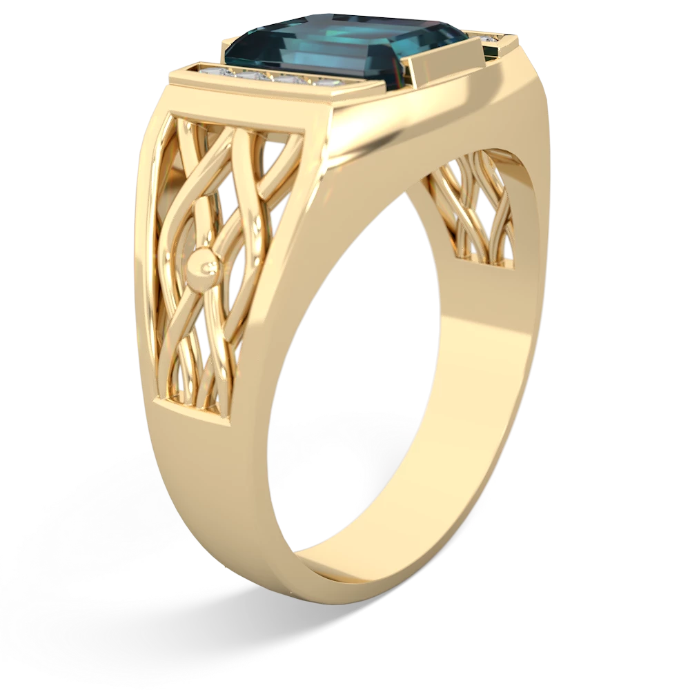 alexandrite mens vine ring 0490r yellow gold front