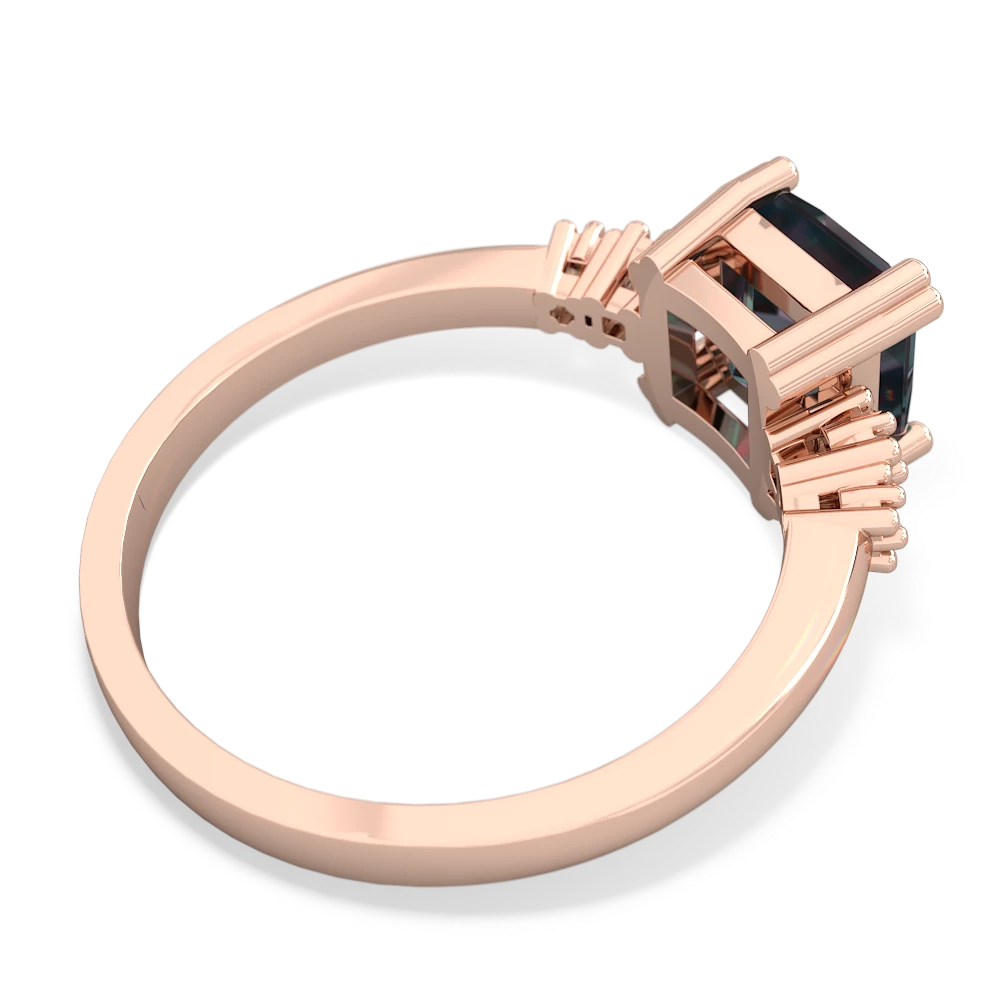 Alexandrite Art Deco Princess 14K Rose Gold ring R2014