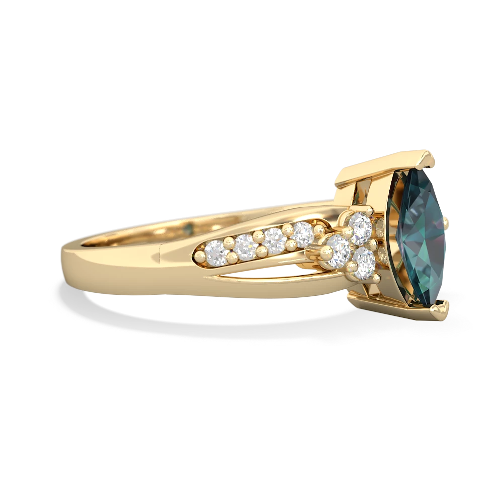 Alexandrite Royal Marquise 14K Yellow Gold ring R2343