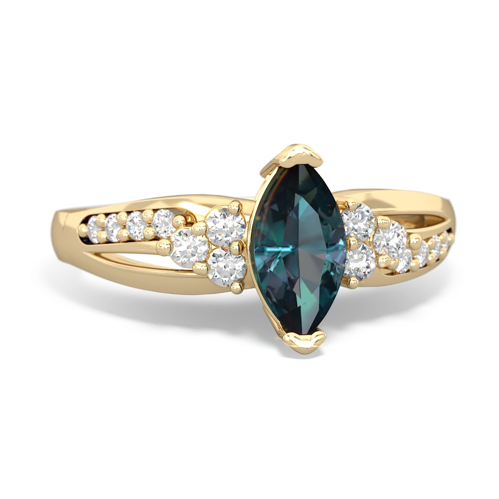 Alexandrite Royal Marquise 14K Yellow Gold ring R2343