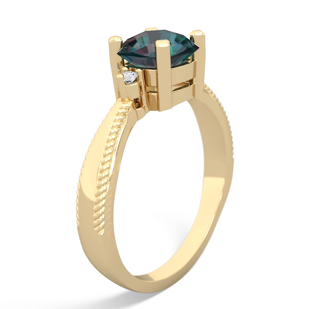 Alexandrite Cushion Rope 14K Yellow Gold ring R2484