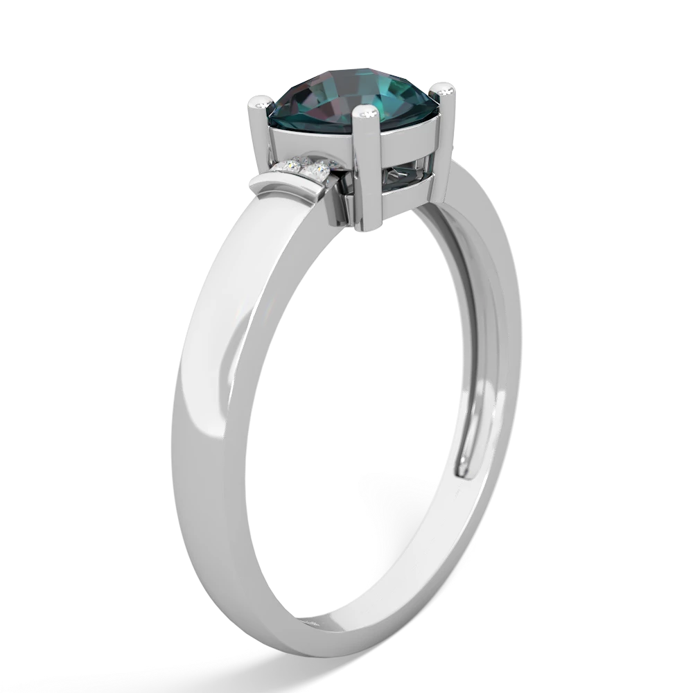 Alexandrite Simply Elegant Cushion 14K White Gold ring R2489