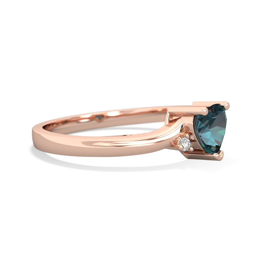 Alexandrite Delicate Heart 14K Rose Gold ring R0203