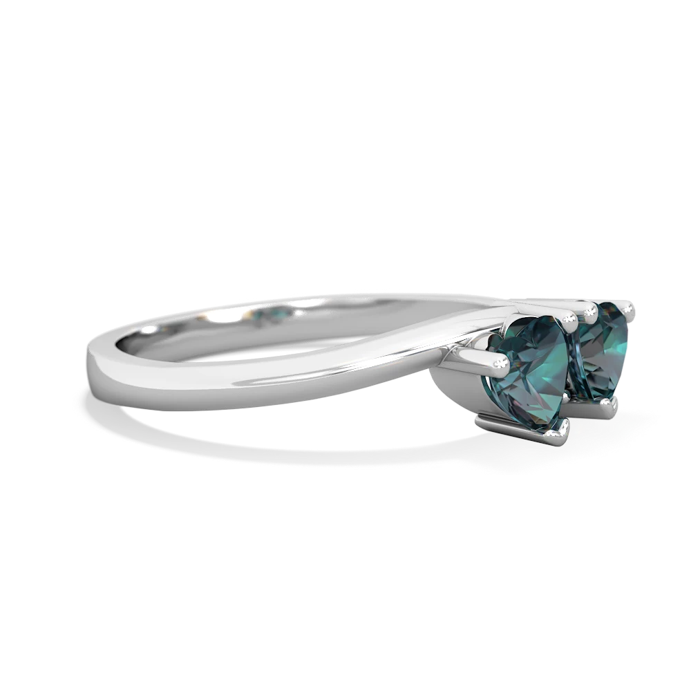 Alexandrite Sweethearts 14K White Gold ring R5260