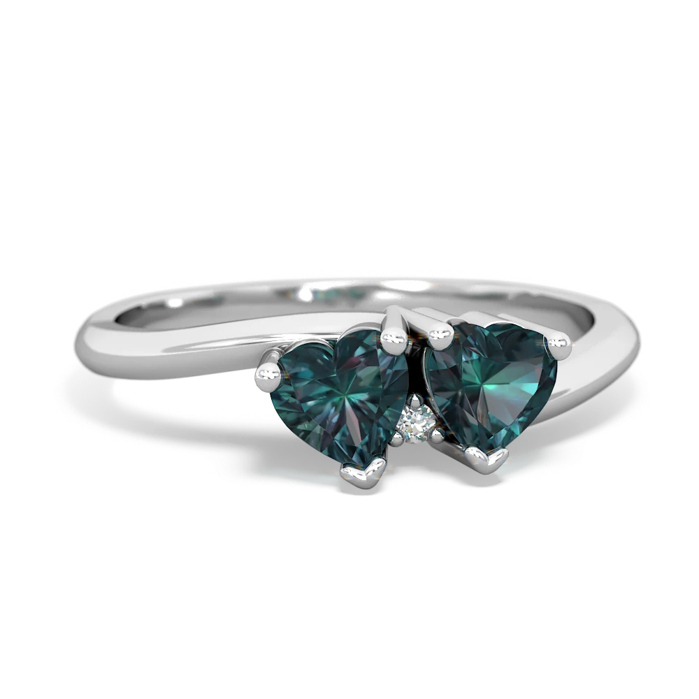 Alexandrite Sweethearts 14K White Gold ring R5260