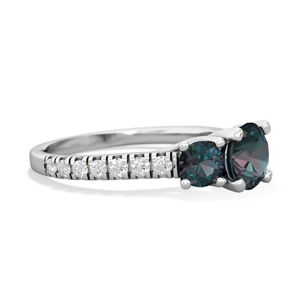 Alexandrite Pave Trellis 14K White Gold ring R5500