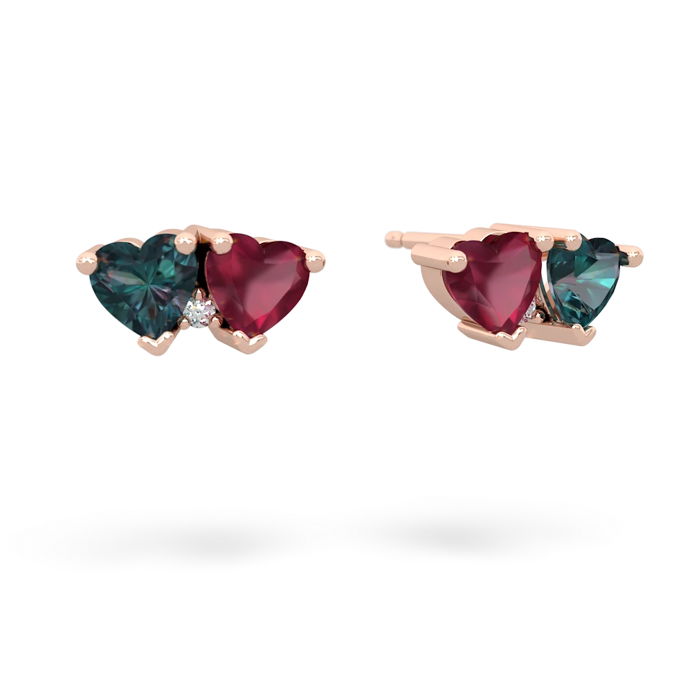 Alexandrite Sweethearts 14K Rose Gold earrings E5260