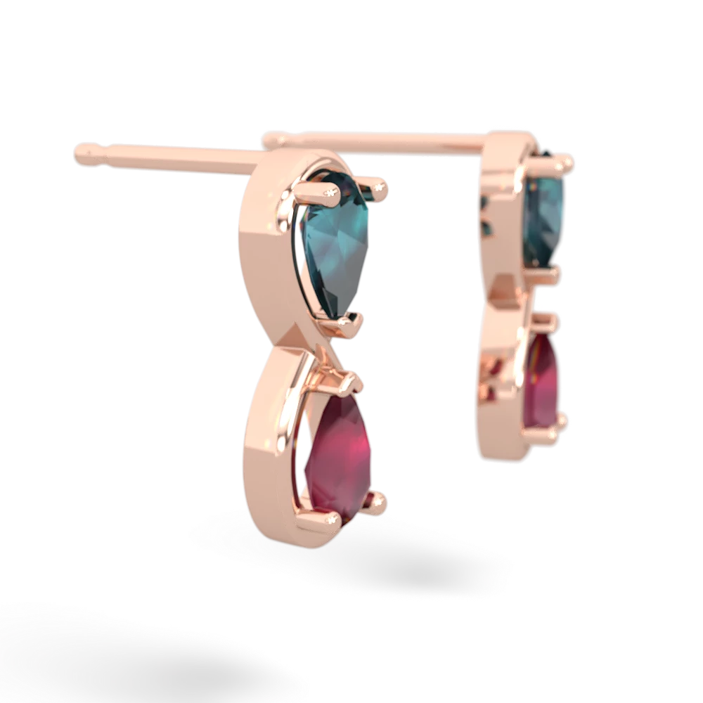 Alexandrite Infinity 14K Rose Gold earrings E5050