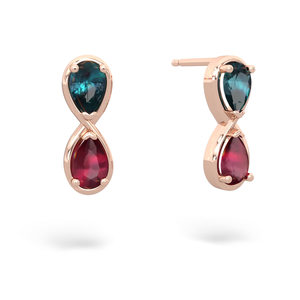 Alexandrite Infinity 14K Rose Gold earrings E5050