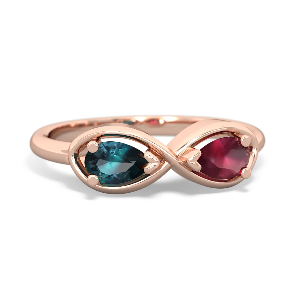 Alexandrite Infinity 14K Rose Gold ring R5050