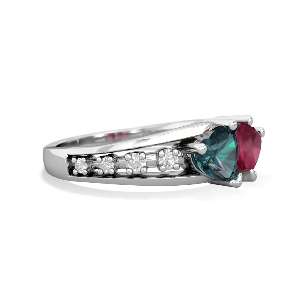 Alexandrite Heart To Heart 14K White Gold ring R3342