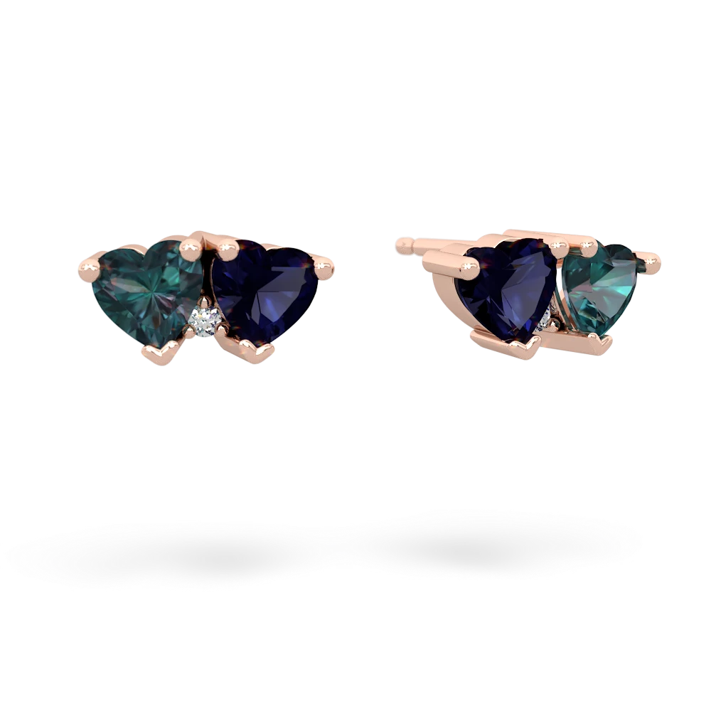 Alexandrite Sweethearts 14K Rose Gold earrings E5260