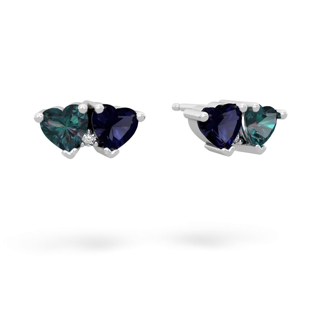 Alexandrite Sweethearts 14K White Gold earrings E5260