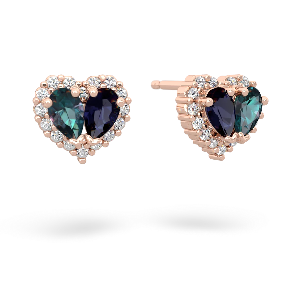 Alexandrite Halo 14K Rose Gold earrings E7008