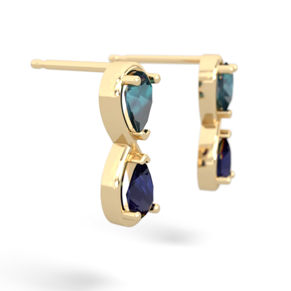 Alexandrite Infinity 14K Yellow Gold earrings E5050