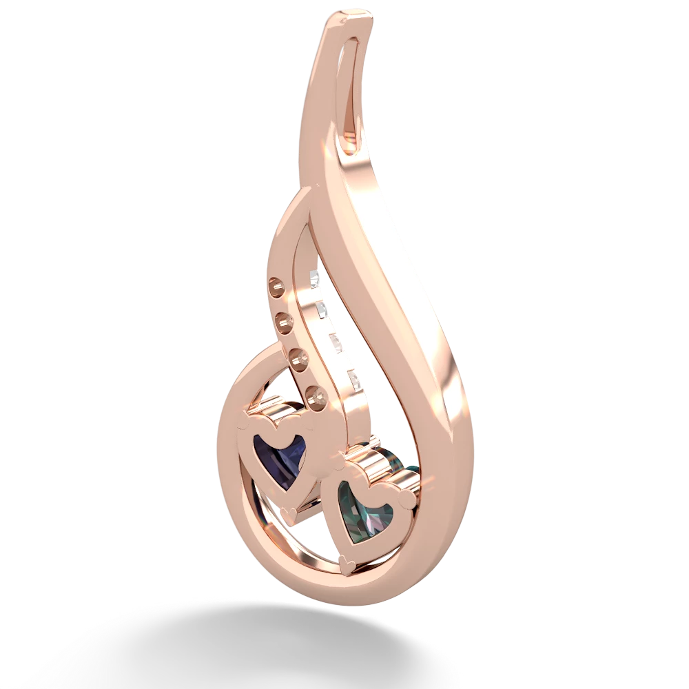 Alexandrite Keepsake Curves 14K Rose Gold pendant P5450