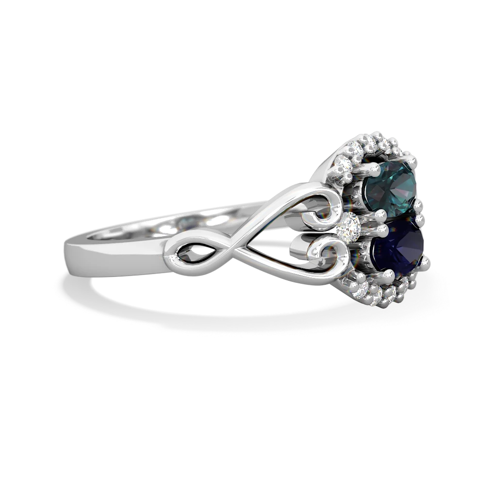 Alexandrite Love Nest 14K White Gold ring R5860