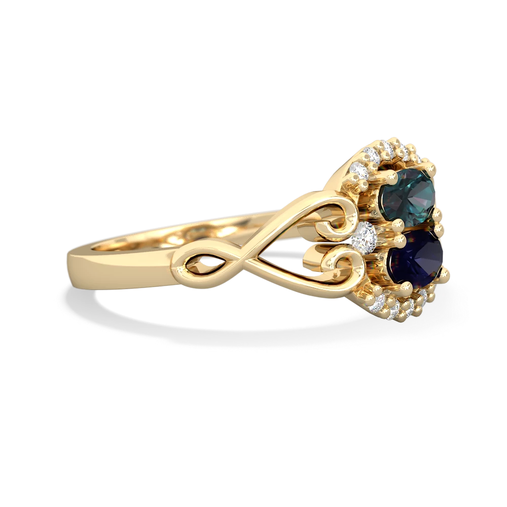 Alexandrite Love Nest 14K Yellow Gold ring R5860