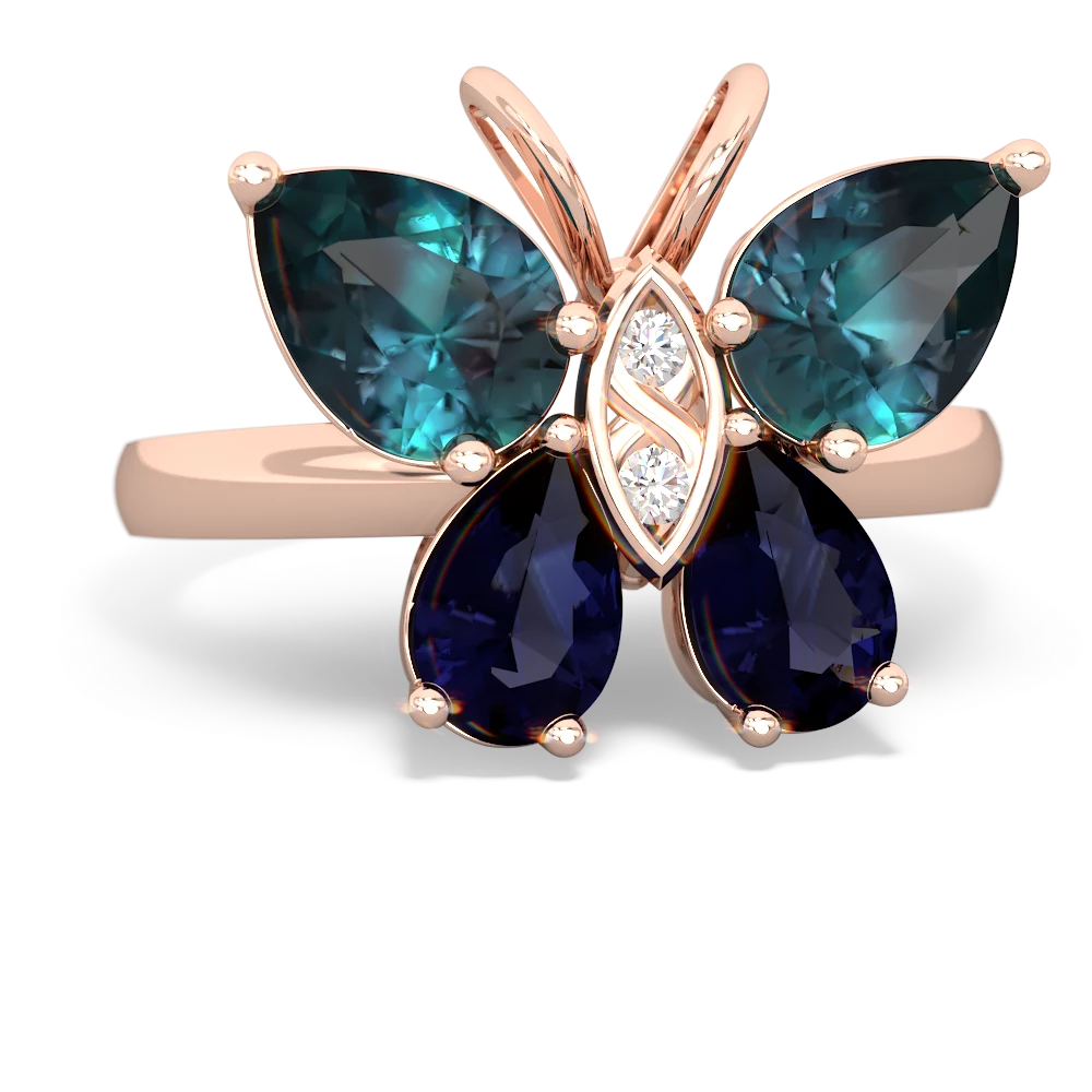 Alexandrite Butterfly 14K Rose Gold ring R2215