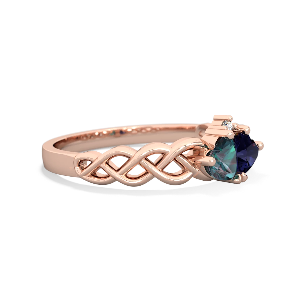 Alexandrite Heart To Heart Braid 14K Rose Gold ring R5870