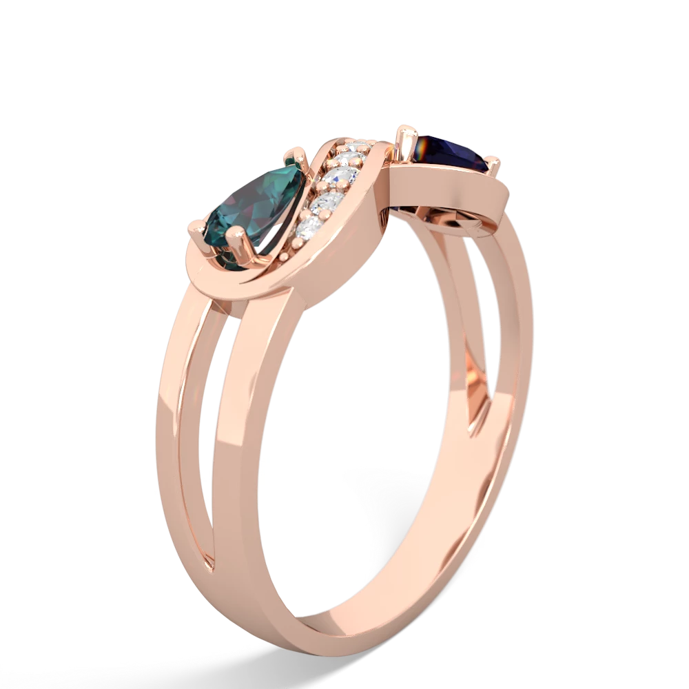 Alexandrite Diamond Infinity 14K Rose Gold ring R5390