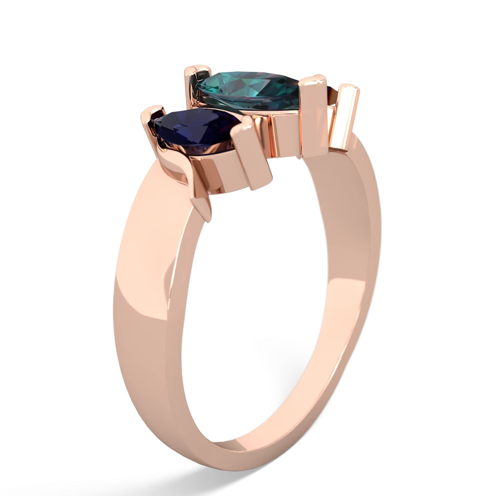 Alexandrite Three Peeks 14K Rose Gold ring R2433