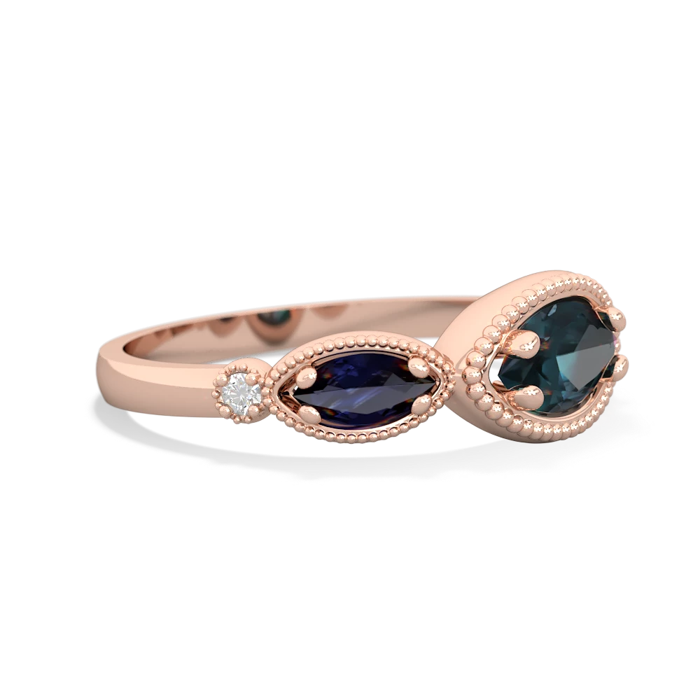 Alexandrite Milgrain Marquise 14K Rose Gold ring R5700