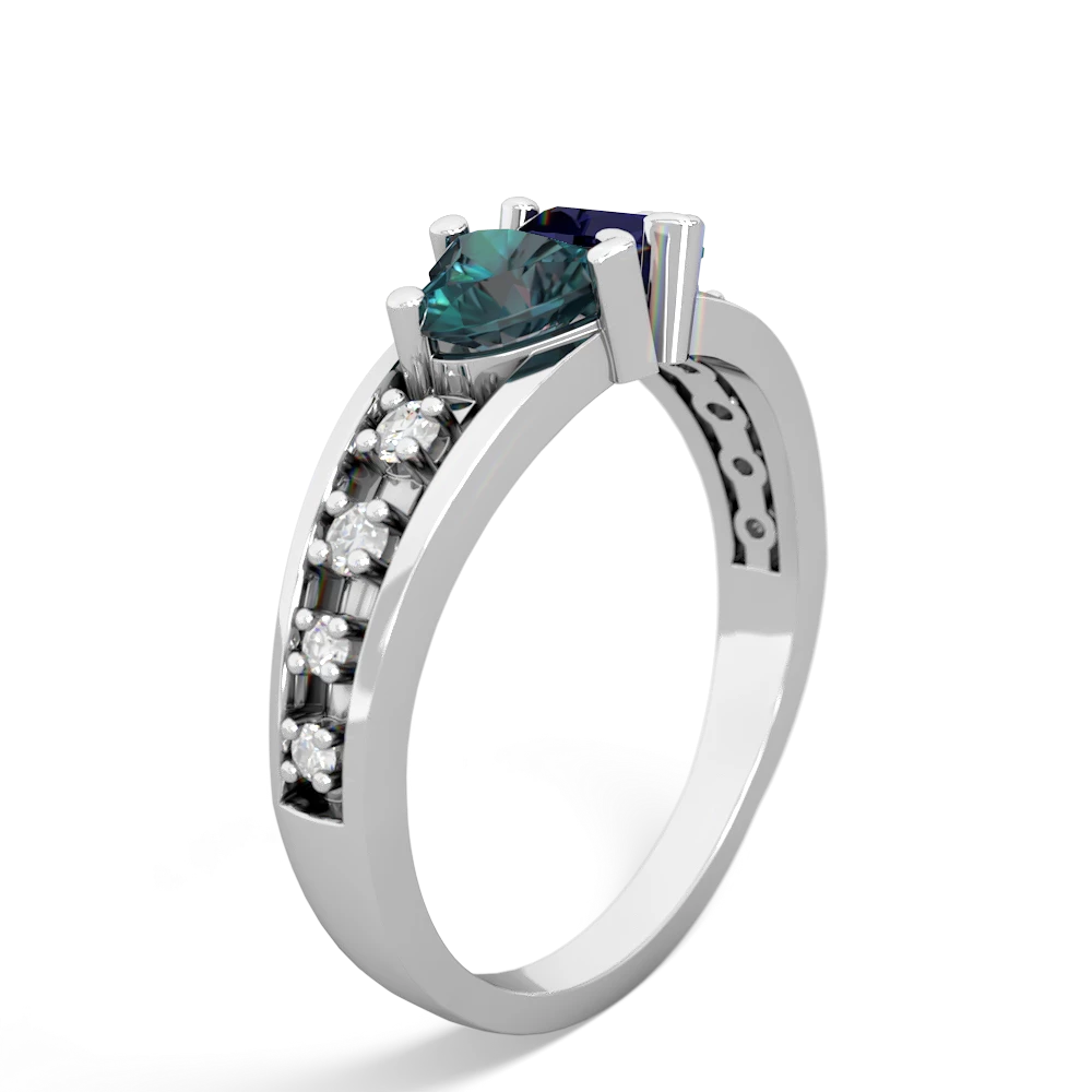 Alexandrite Heart To Heart 14K White Gold ring R3342