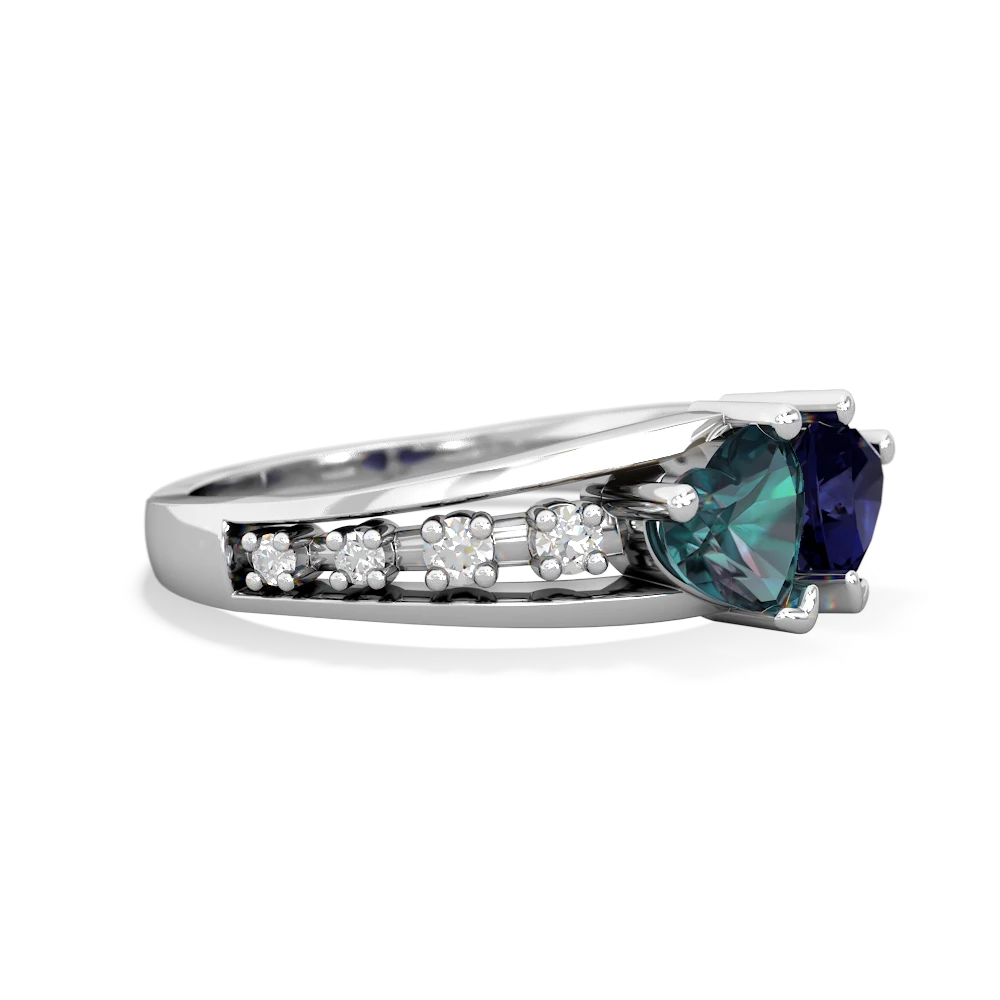 Alexandrite Heart To Heart 14K White Gold ring R3342