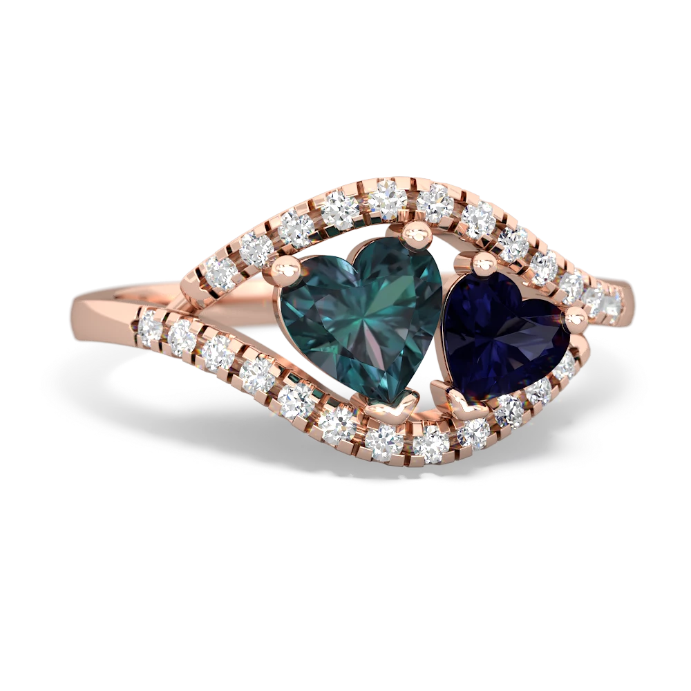 Alexandrite Mother And Child 14K Rose Gold ring R3010